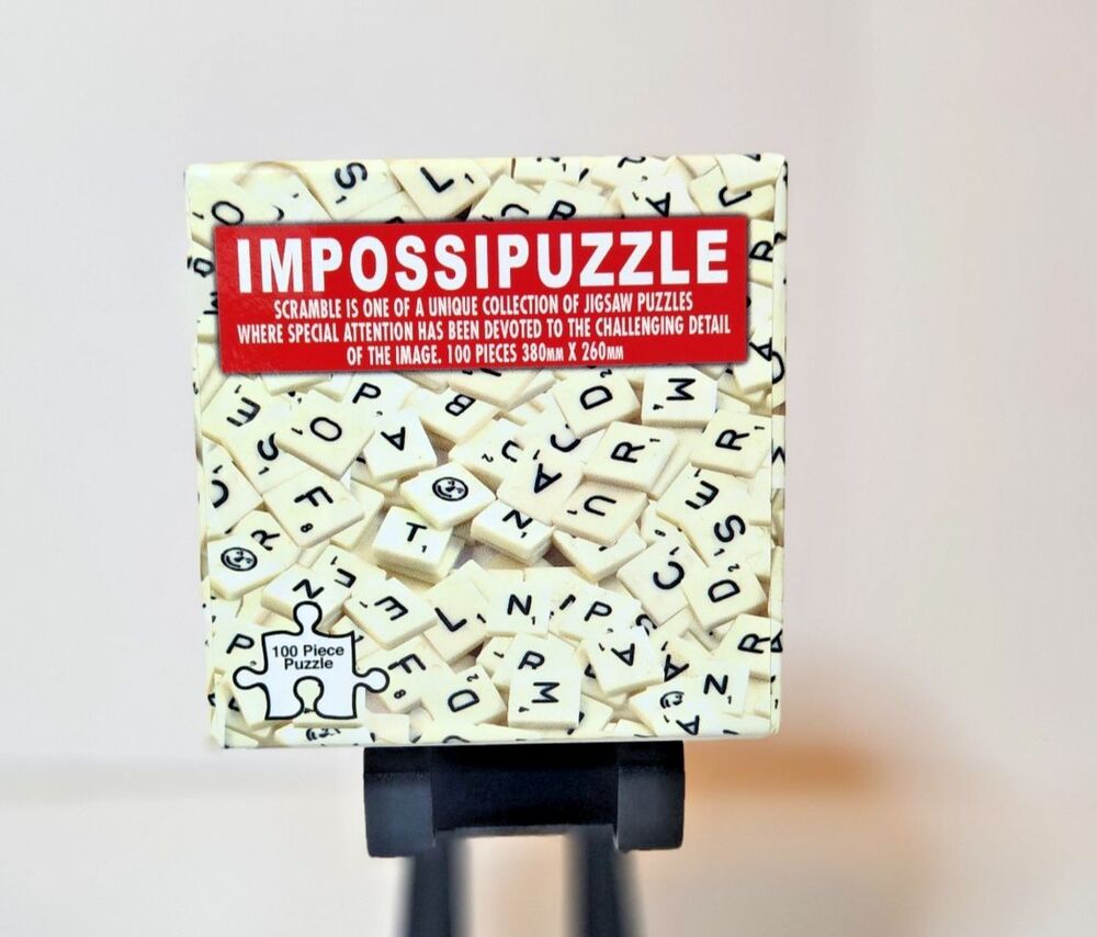 Impossipuzzle Scramble 100 Piece Jigsaw Puzzle Complete Letter Tiles